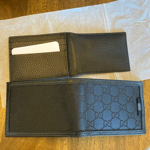 GUCCI 333042 Men's Black wallet card ID NWT - Picture 6 of 8